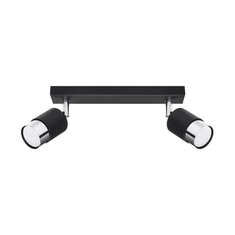 Plafon Sollux Lighting NERO 2 czarny/chrom 1 szt.