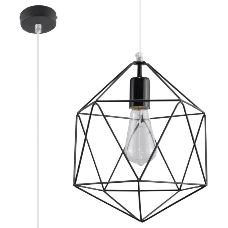 Lampa wisząca Sollux Lighting GASPARE czarna 1 szt.