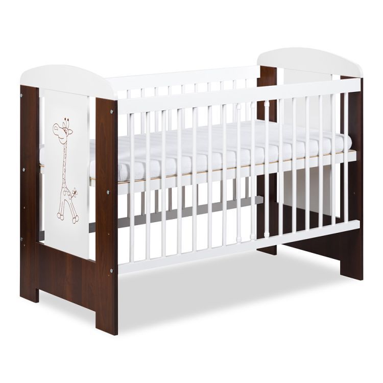 Łóżeczko Little Sky dziecięce SAFARI ŻYRAFKA 120x60 białe/orzech 1 szt