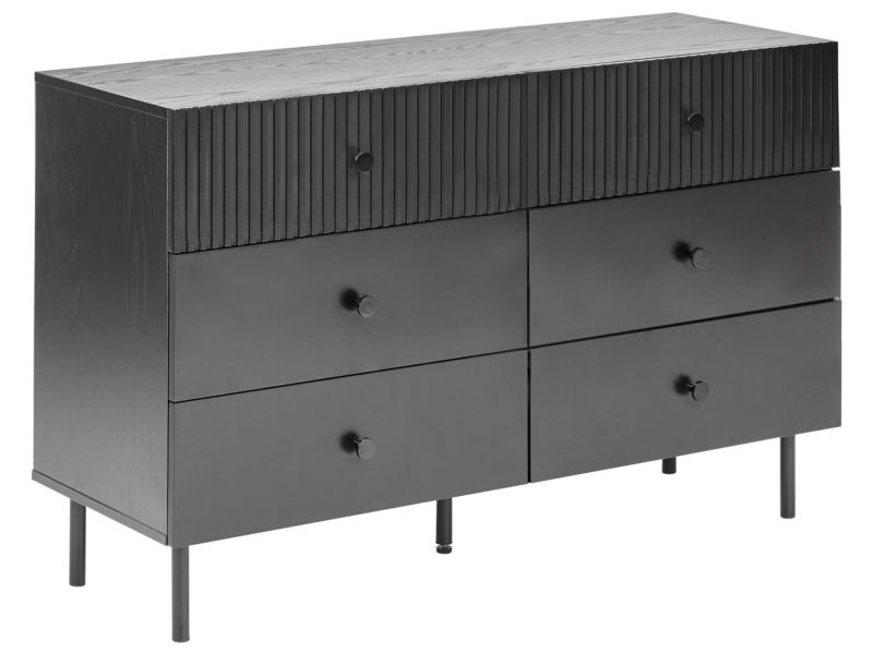 Komoda czarna 6 szuflad Coventry 1 szt.