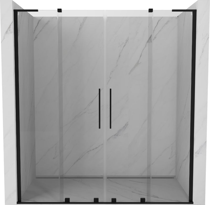 Drzwi prysznicowe przesuwne Mexen Velar L czarne 200x200 cm 1 szt.