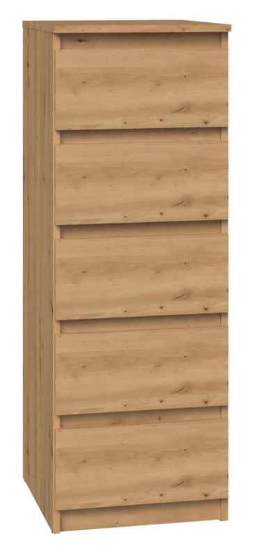 Komoda Topeshop Szafka 5 Szuflad W5 Dąb Artisan 45x40x111 cm 1 szt.