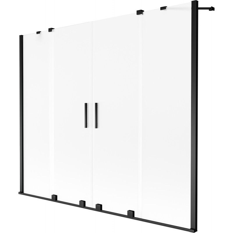 Parawan nawannowy rozsuwany Mexen Velar czarny 200x150 cm 1 szt.