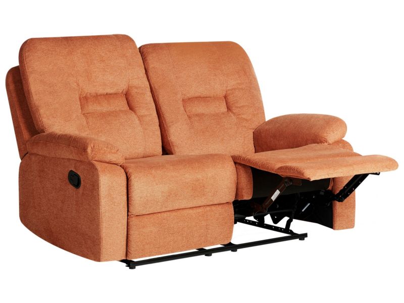 Sofa z manualną funkcją relaksu 2-osobowa pomarańczowa Bergen 1 szt.