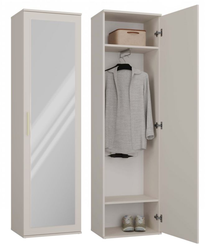 Szafa Topeshop Duo Lustro Kaszmir Beż Do Przedpokoju 35x50x180 cm 1 szt.