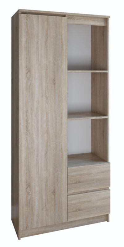 Regał Biurowy Topeshop Drzwi RS-80 Bily Dąb Sonoma 35x80x180 cm 1 szt.