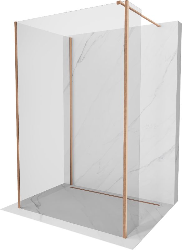 Ścianka prysznicowa Mexen Kioto transparent miedź szczotkowana 140x120x30 cm 1 szt.