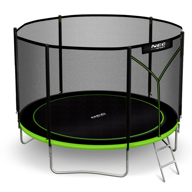 Trampolina ogrodowa Neo-Sport 183cm 6ft + drabinka + siatka zewnetrzna zielona 1szt.