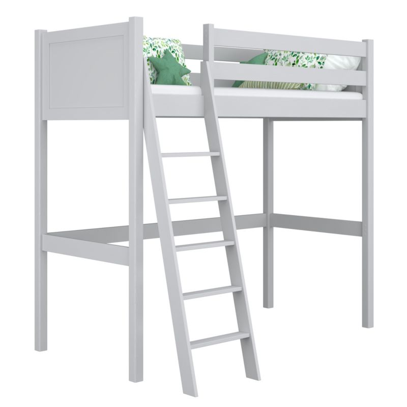 Drewniane łóżko na antresoli N-WOOD N04 80x180 popielaty 1 szt.