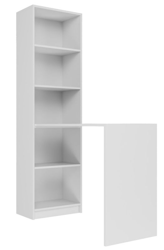 Biurko Z Regałem Topeshop R50 Lewe/Prawe Biały 125x50x182 cm 1 szt.