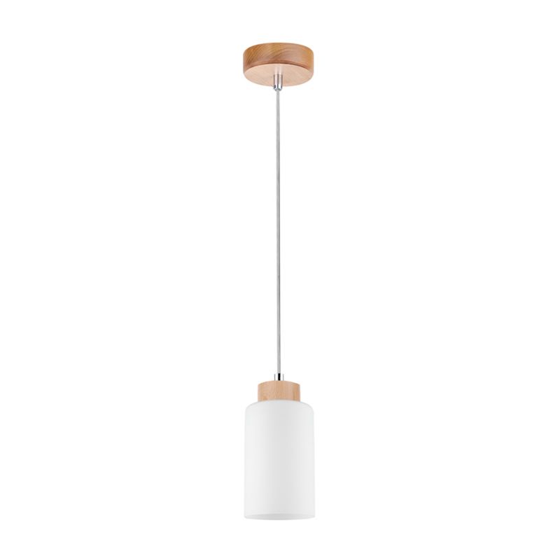 Drewniana Lampa Wisząca SPOT Light 1xE27 Max.60W Naturalna Brzoza FSC z Białym Szkłem, Polski Producent, 1 szt.