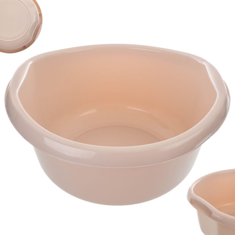 Miska KADAX Plastikowa Na Pranie Bieliznę 25L miednica Pojemnik Z Uchwytami 49 cm Kremowy 1 szt.