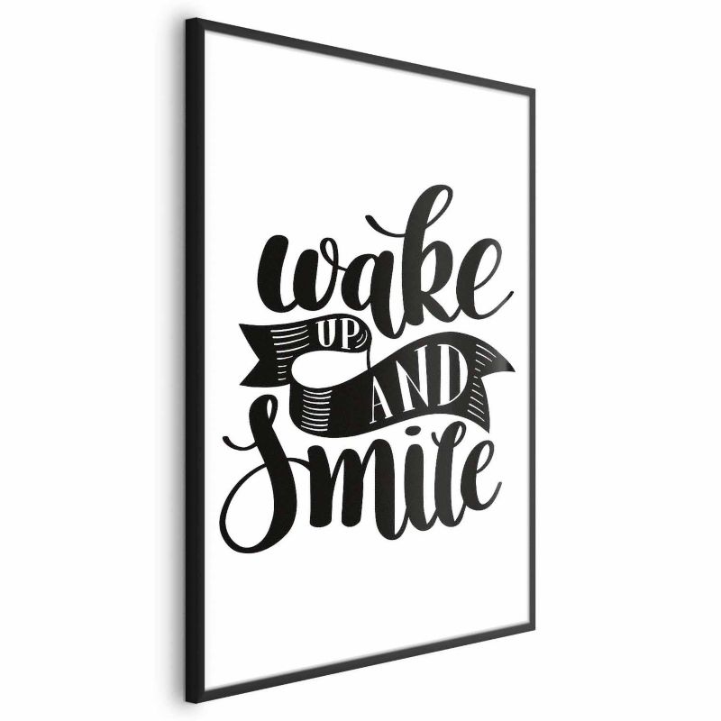 Plakat Artgeist Wake up and smile 21x30 cm z ramą czarną 1 szt
