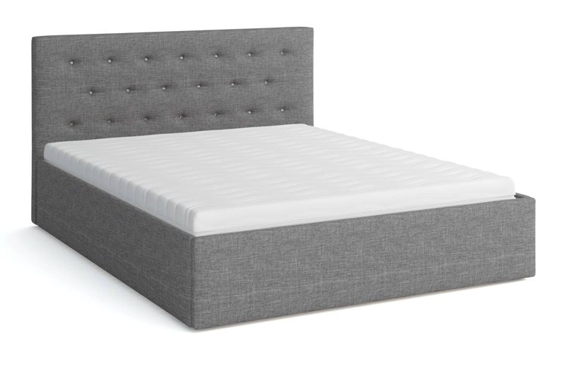 Łóżko Tapicerowane z Materacem 160x200 Bonni Star Szare 1 szt.