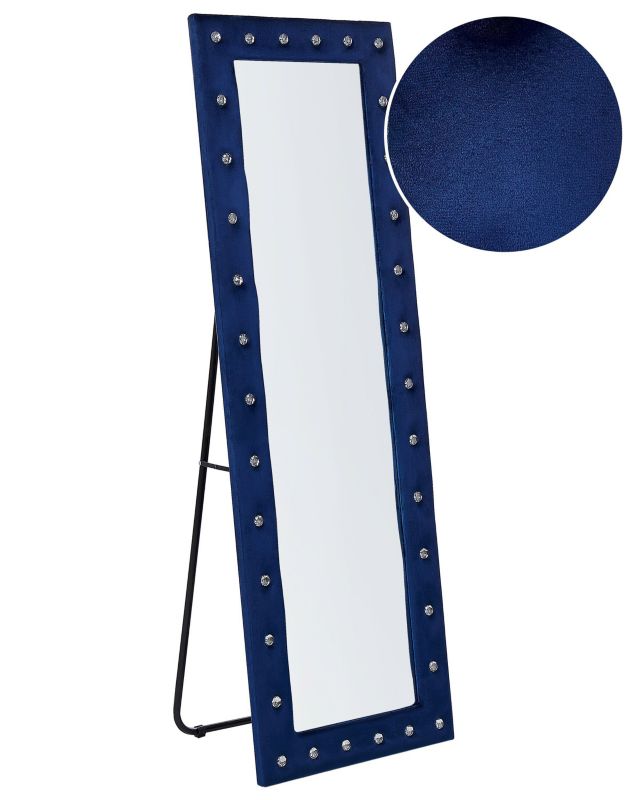 Lustro stojące Ansouis 150 cm Welur Granatowy 1 szt.