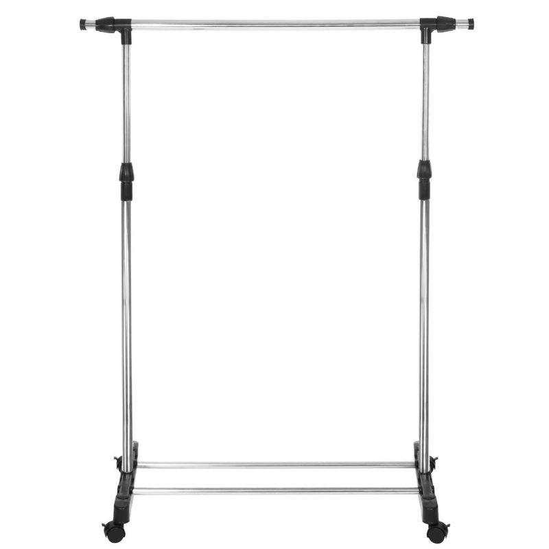 Mobilny wieszak na ubrania Springos stojak teleskopowy na kółkach na odzież aluminiowy 1 szt.