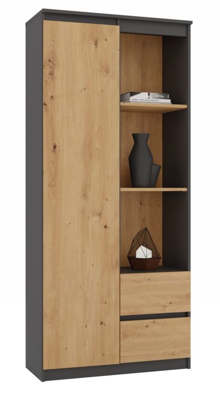 Regał Biurowy Topeshop RS-80 Bily Antracyt Dąb Artisan 35x80x180 cm 1 szt.