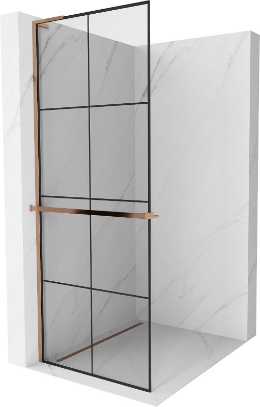 Ścianka prysznicowa Mexen Kioto+ L czarny wzór 80x200 cm 800-080-123-60-771 szt.