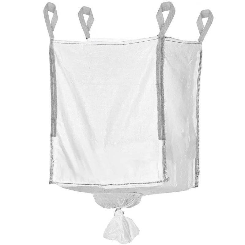 Worek Big bag na gruz z lejem Springos 1000 kg wytrzymały 160x90x90 cm kontener z uchwytami biały 1 szt.