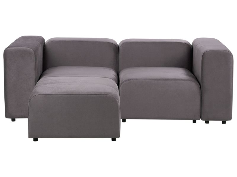 Sofa modułowa 2-osobowa welurowa z otomaną ciemnoszara Falsterbo 1 kpl