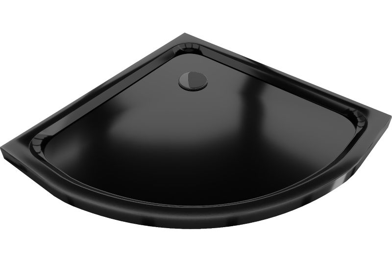 Brodzik półokrągły Mexen Flat czarny 80x80 szt.