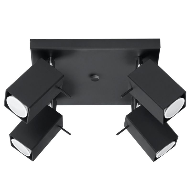 Plafon Sollux Lighting MERIDA 4 czarny 1 szt.
