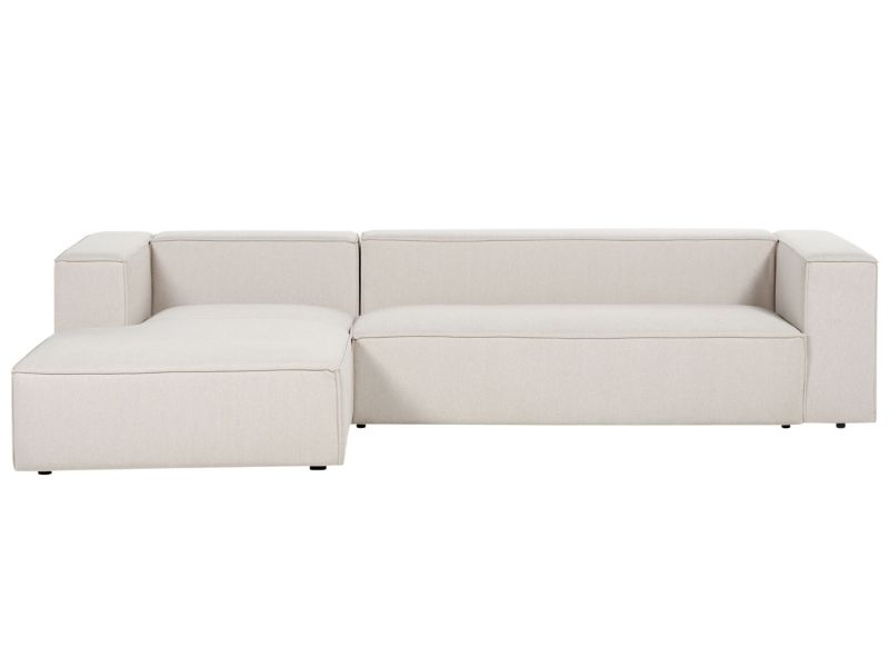 Sofa trzyosobowa Vernon Jasnobeżowy Tkanina Prawostronny 1 szt.