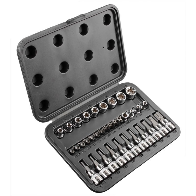 Końcówki Torx na nasadce 3/8" NEO TOOLS E4 do E20 1 kpl.