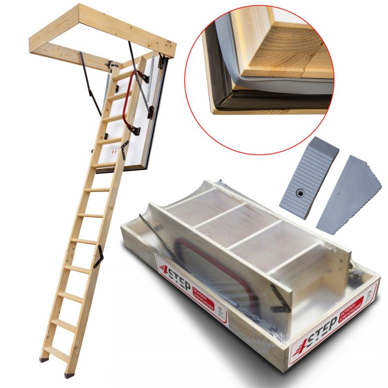 Schody strychowe 4STEP Nordic 120x70 0,44 W/m2K dodatkowa uszczelka 1szt.
