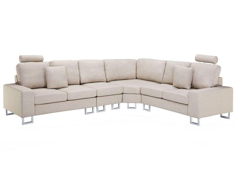 Sofa narożna Stockholm Beżowy Tkanina Lewostronny 1 szt.