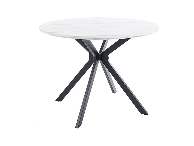 Stół Signal okrągły ASTER 100x100 biały marmur/czarny 1 szt