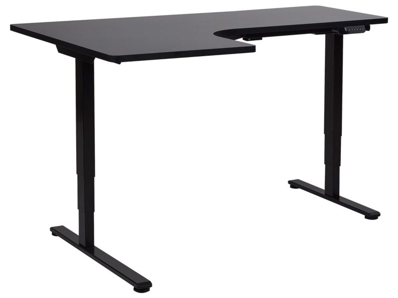 Biurko regulowane Elektryczny Lewostronny Czarny Destines 160 x 109 cm 1 szt.
