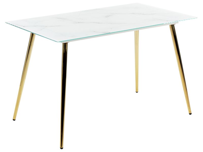 Stół do jadalni Mulga 70 cm 120 cm Efekt marmuru Biały marmur 1 szt.