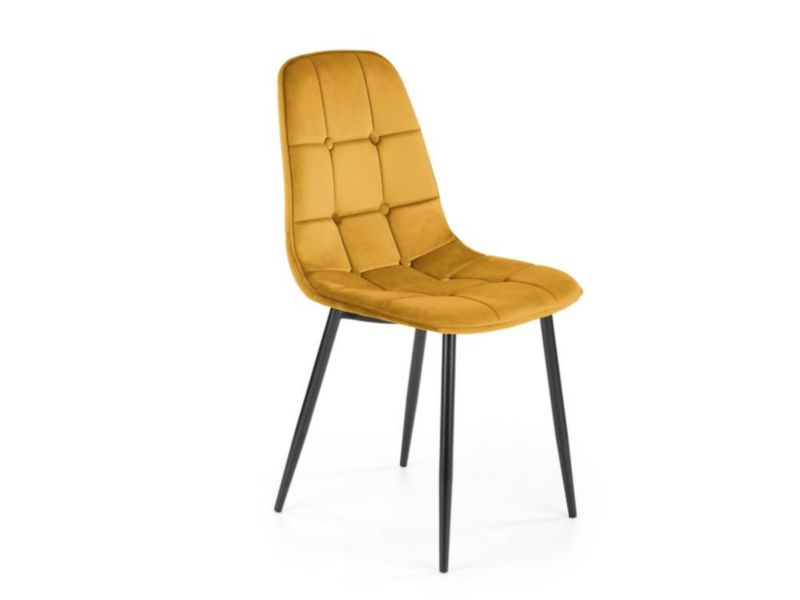 Krzesło Halmar tapicerowane K417 VELVET musztardowe 1 szt