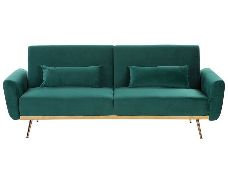 Sofa trzyosobowa Eina Szmaragdowy Welur 1 szt.