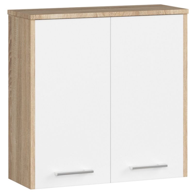 Szafka łazienkowa Akord Fin Dąb Sonoma 60 cm 2 drzwi kolor Biały mat 2 półki 60x22,5x60 cm 1 szt.