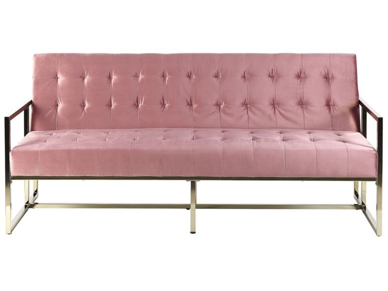 Sofa trzyosobowa Marstal Różowy Welur 1 szt.