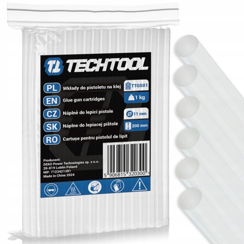 Klej na gorąco wkłady TECHTOOL 1 kpl.
