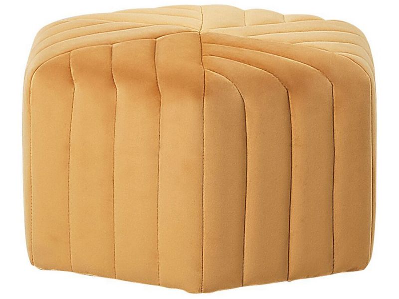 Puf Murietta Musztardowy Welur 53 cm 48 cm 1 szt.