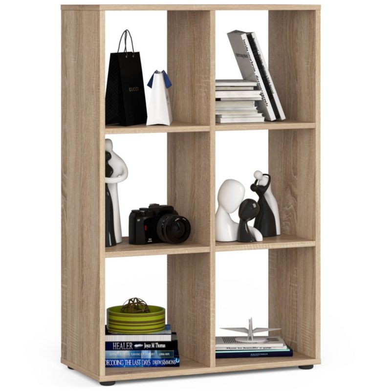 Regał Akord QUAD Dąb Sonoma 70,5 cm kolor Dąb Sonoma mat 6 półek 70,5x33x109 cm 1 szt.
