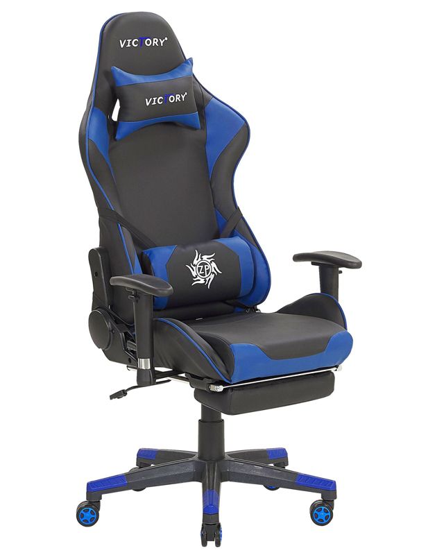 Fotel gamingowy Ekoskóra Niebieski Victory 1 szt.