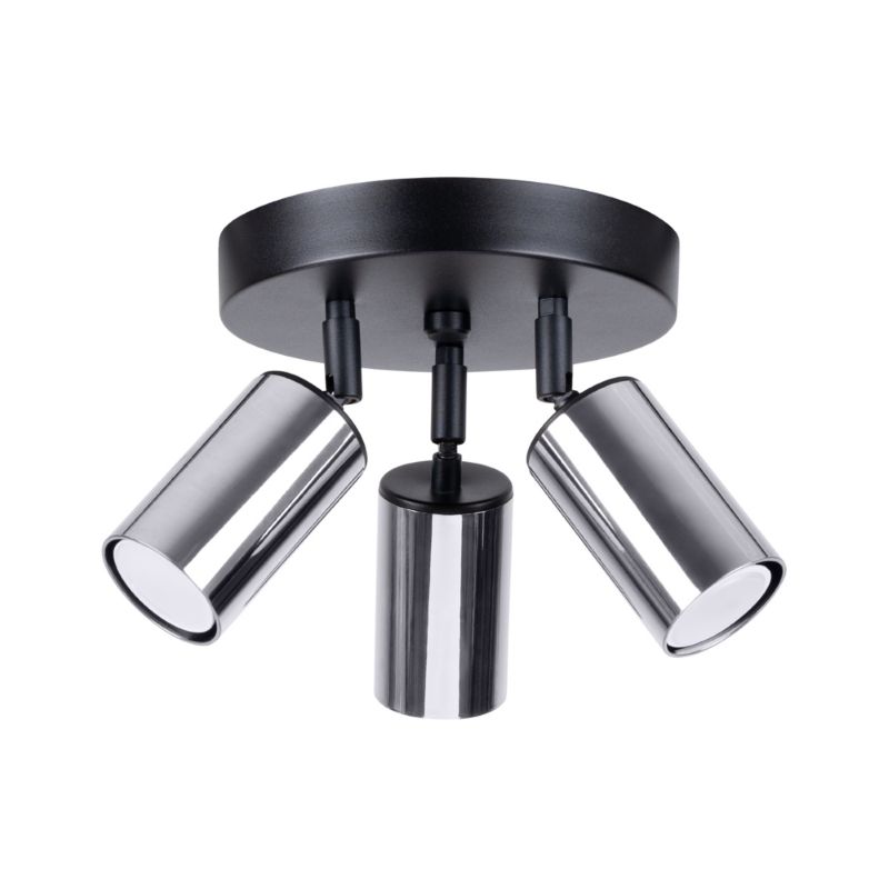 Plafon Sollux Lighting WINX 3P czarny/chrom 1 szt.
