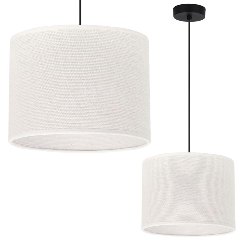 Lampa sufitowa wisząca Light Home LH Juta 1x E27 60W biały klosz 20cm podstawa czarna 1szt.
