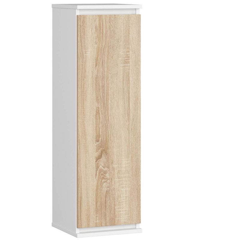 Szafka Akord W30 Biała 30 cm 1 drzwi kolor Dąb Sonoma mat 3 półki 30x30x99 cm 1 szt.