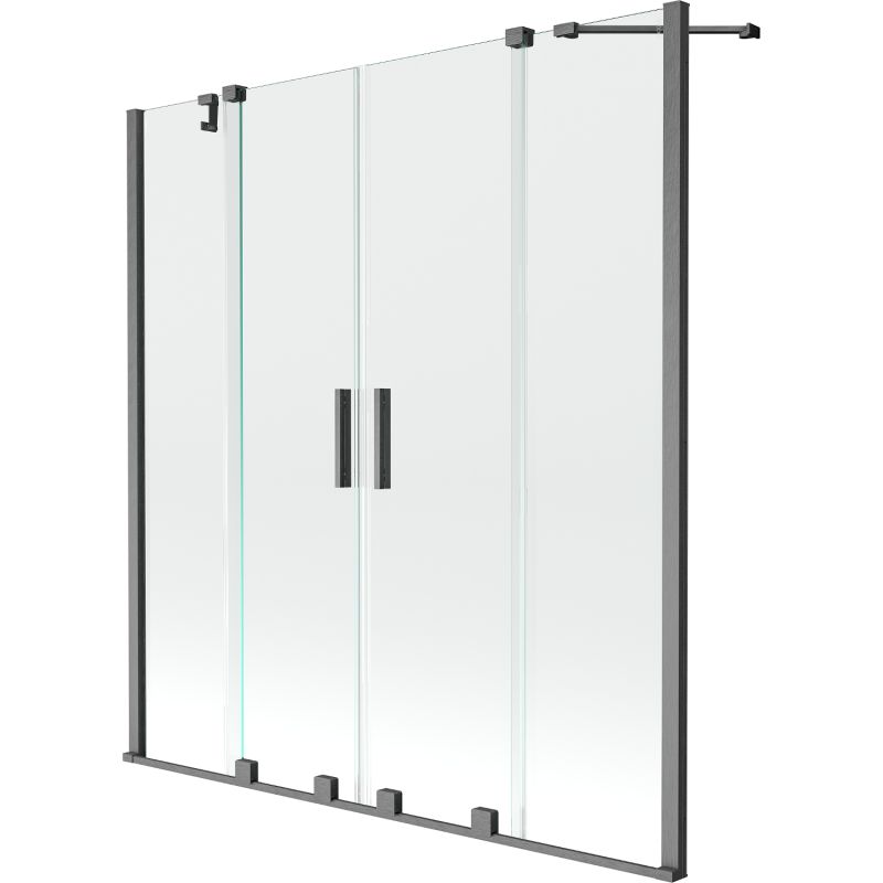 Parawan nawannowy rozsuwany Mexen Velar gun gray 140x150 1 szt.