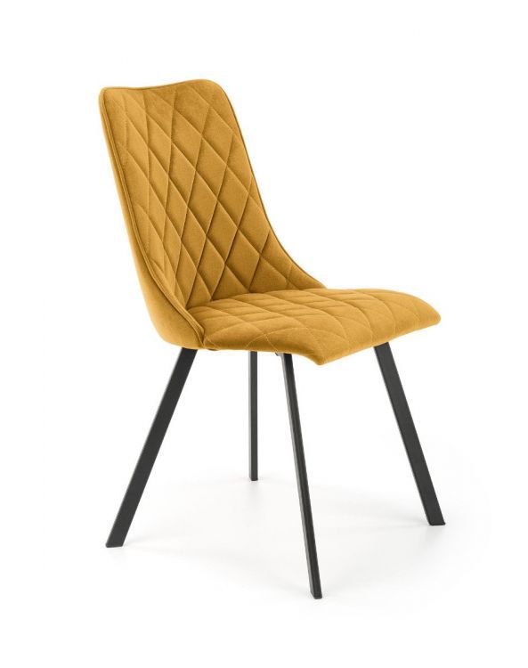 Krzesło Halmar tapicerowane K450 VELVET musztardowe 1 szt