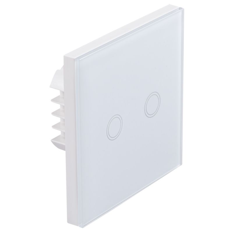 Łącznik świecznikowy LightLogic LL TOUCH SWITCH 2W 31342 włącznik podwójny szklany dotykowy biały 1 szt.