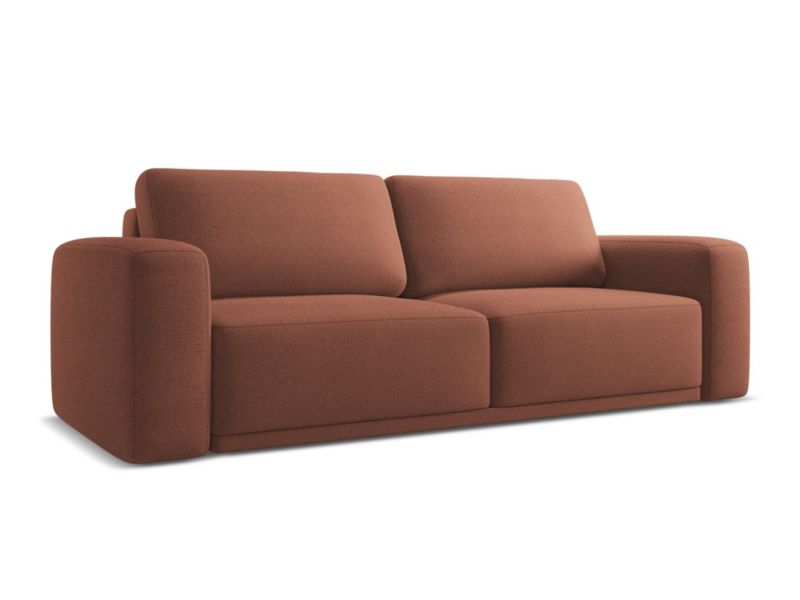 Kanapa 3-osobowa z funkcją spania Makamii Kaila z tkaniny szenilowej 242x100 cm brudny róż 1 szt.