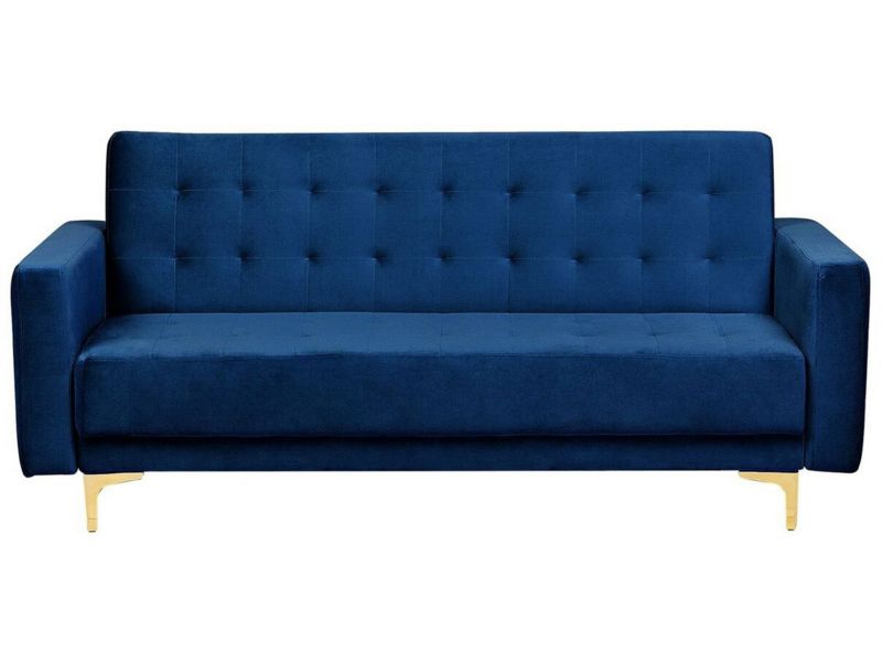Sofa trzyosobowa Aberdeen Granatowy Welur 1 szt.