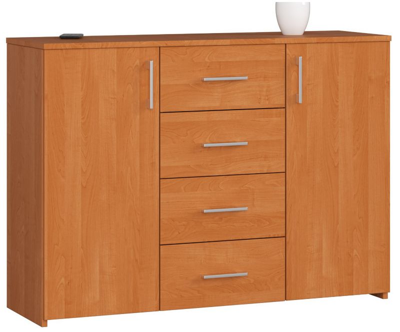 Komoda Akord K45 Olcha 110 cm 2 drzwi 4 szuflady kolor Olcha mat 4 półki 110x35x80 cm 1 szt.